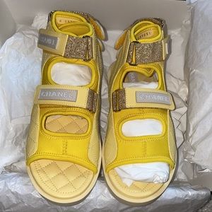 Brand new yellow CHANEL Sandal!!